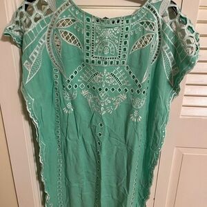 Embroidered Green Coverup/Dress